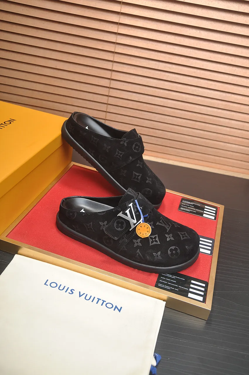 Men's men's shoes 💰520💶[LOUIS VUITTON] (cowhide lining) new style 🍀LV Louis Vuitton * - top version of LV classic semi-slip trendy shoes! Made of imported original cow suede cowhide, with a first layer of comfortable cowhide lining inside! Original wear-resistant rubber outsole! High quality products! Code number 38-45 (45 customized)